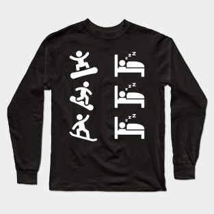 Lispe Snowboard Sleep Repeat Long Sleeve T-Shirt